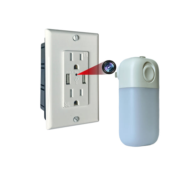 NV Spy Camera in US-Style USB Outlet (Item No.1112-2)